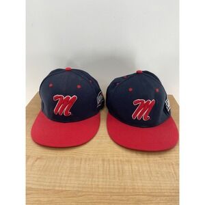 Lot of 2 - NCAA Ole Miss Rebels Adjustable Snapback Hats Rebel Rewards